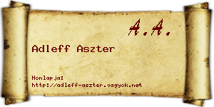 Adleff Aszter névjegykártya
